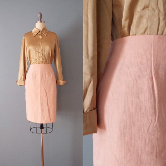 PUTTY pink pencil skirt | micro pleat mini skirt - image 1