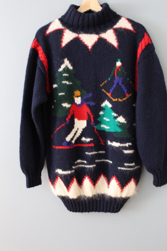 ICE SKATERS mohair wool sweater | 1980s Michelle … - image 5