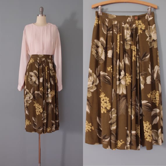 MOSS green wrap skirt | botanical maxi skirt pleat