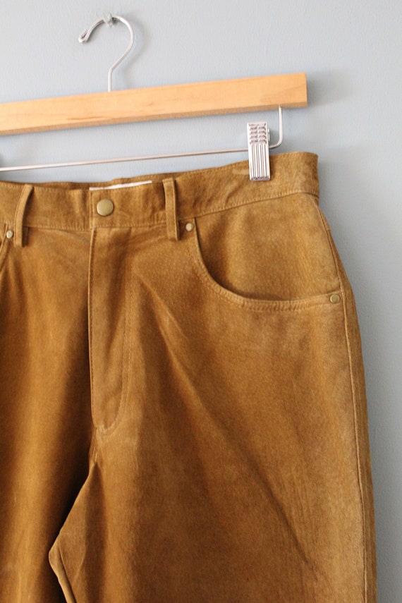 CINNAMON suede pants | 90s high waisted suede lea… - image 7