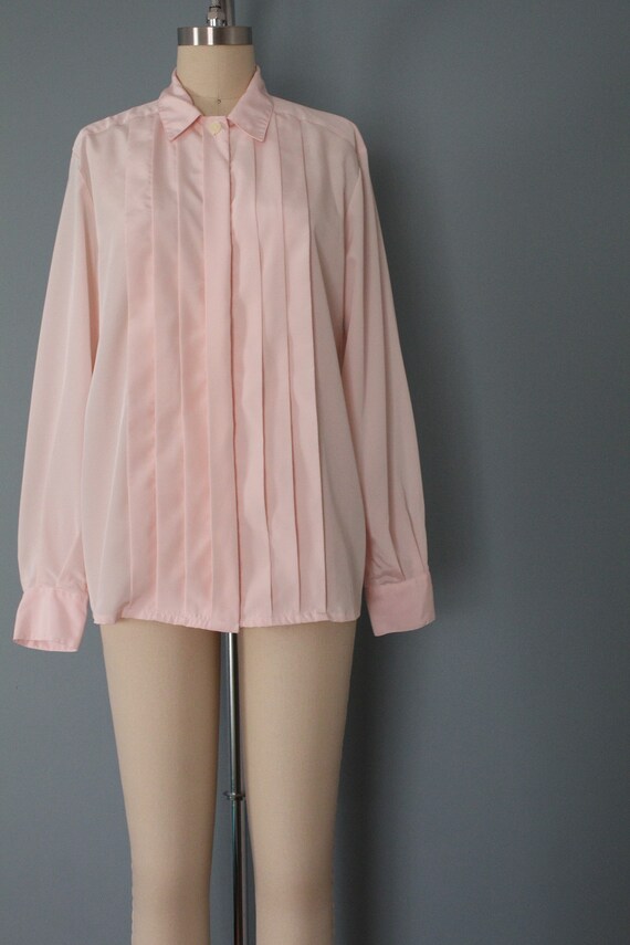 BALLET pink pleated poet blouse - image 4