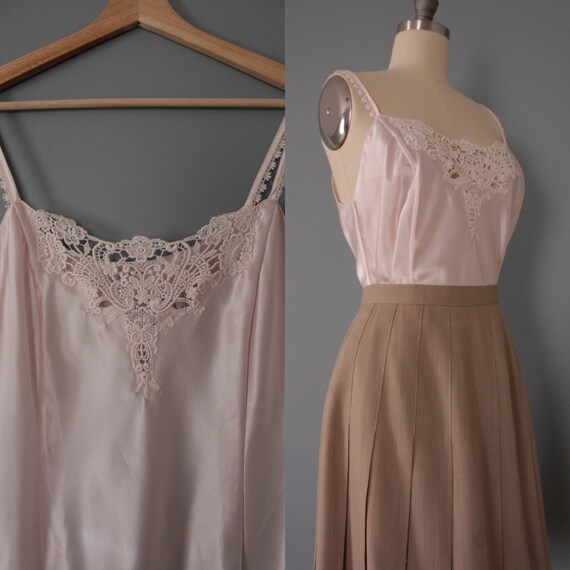 BALLET pink lace cami | liquid satin ace tank top