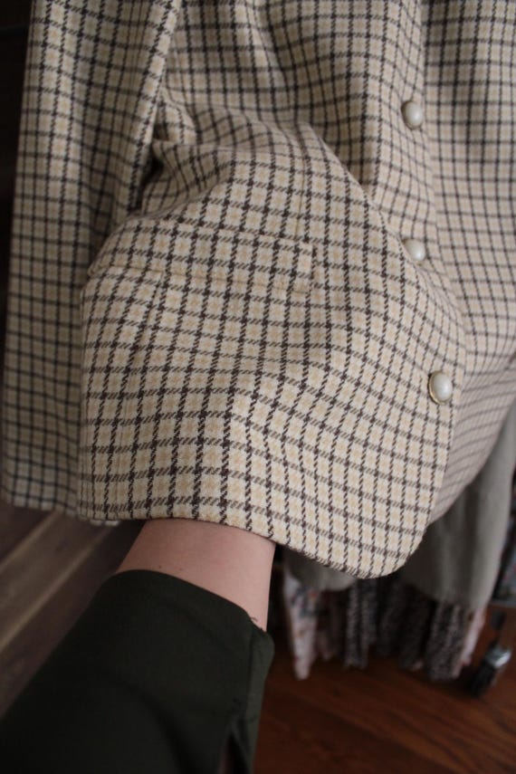 Checkered Wool jacket | Structured Wool blazer | … - image 12