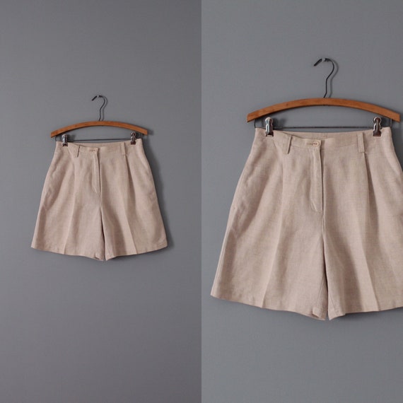 NUDE linen shorts | linen tap shorts | high waiste
