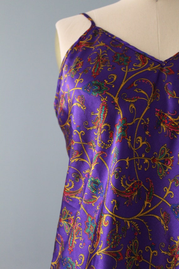 LILAC slip dress | 1990s paisley slip dress | vin… - image 5