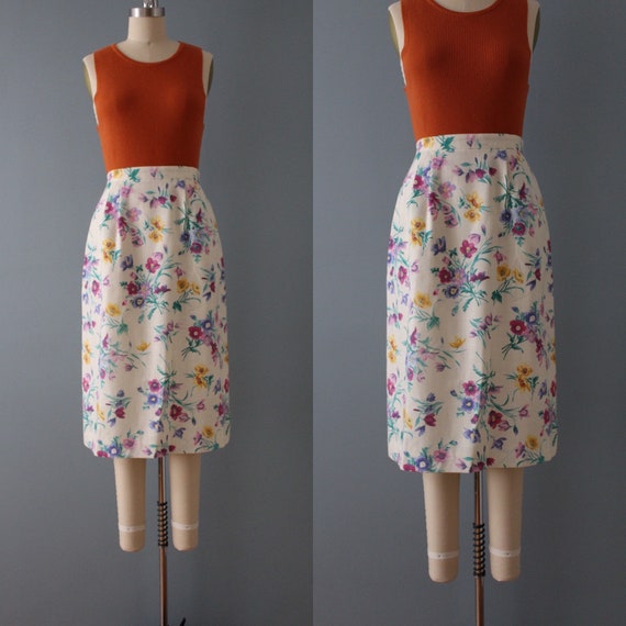 BOTANICAL midi skirt | 1970s cottage core botanic… - image 3