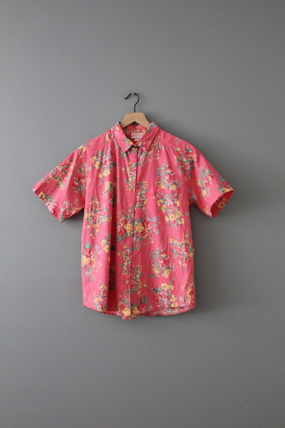 ROUGE pink cotton shirt | cottagecore roses shirt… - image 3