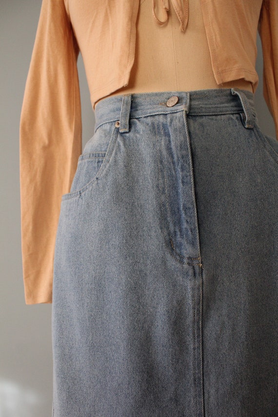 DENIM mini skirt | pale denim mini skirt | 90s Bi… - image 10