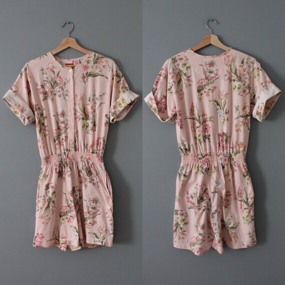 vintage soft cotton romper | spring tulips flower… - image 6