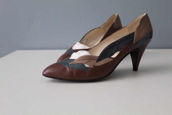 CINNAMON brown heels | 1980s leather pumps | cinn… - image 7