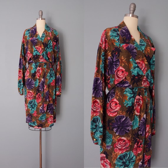 AUTUMNAL silk dress | dark botanical silk dress |