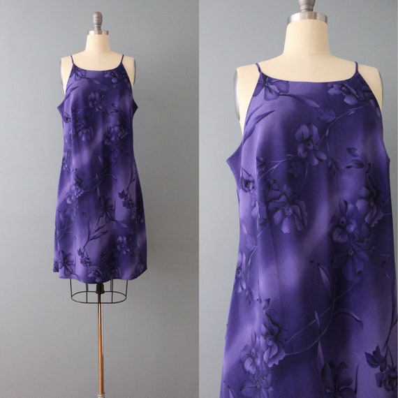LILAC mini dress | 1990s mini dress | dark lilac m