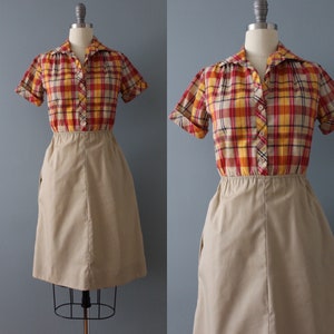 AUTUMN checkered dress | autumn colors dress | 1970s dreamy autumn dress