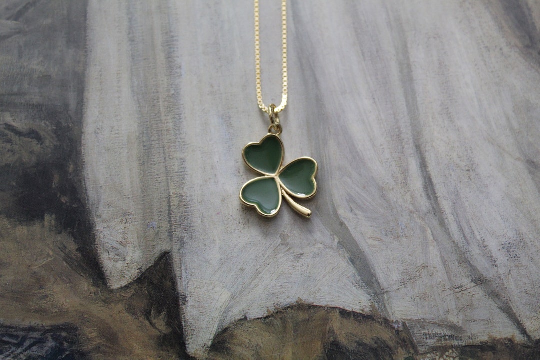 GREEN CLOVER Necklace | Celtic Irish Witchy Necklace | 925 Silver Chain ...