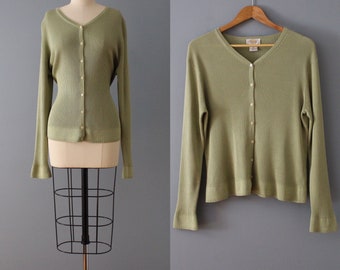 pistachio green silk cardigan | 90s Y2K silk cardigan | bell sleeves cardigan