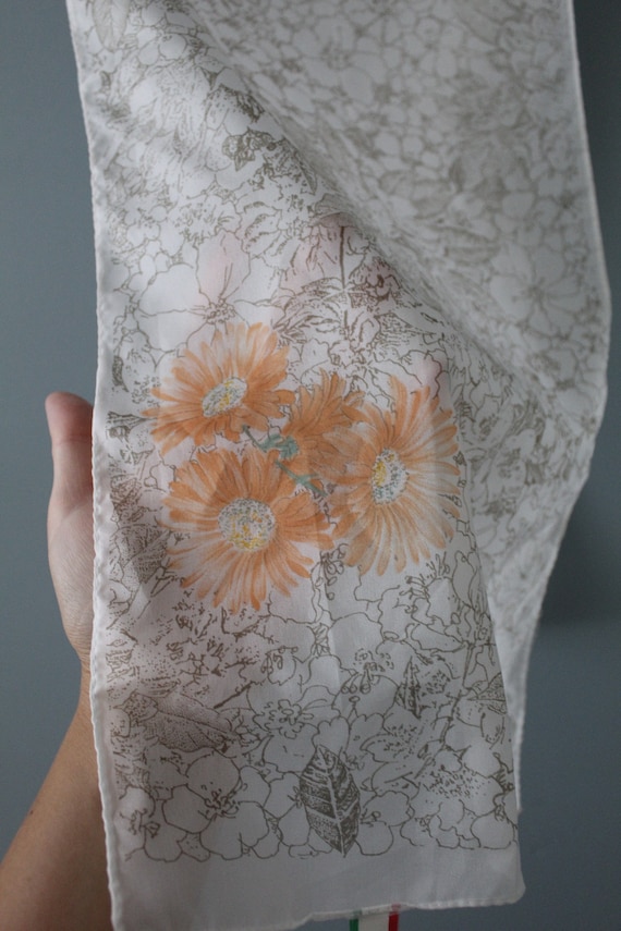 autumnal scarf | pale muted floral autumn scarf |… - image 2