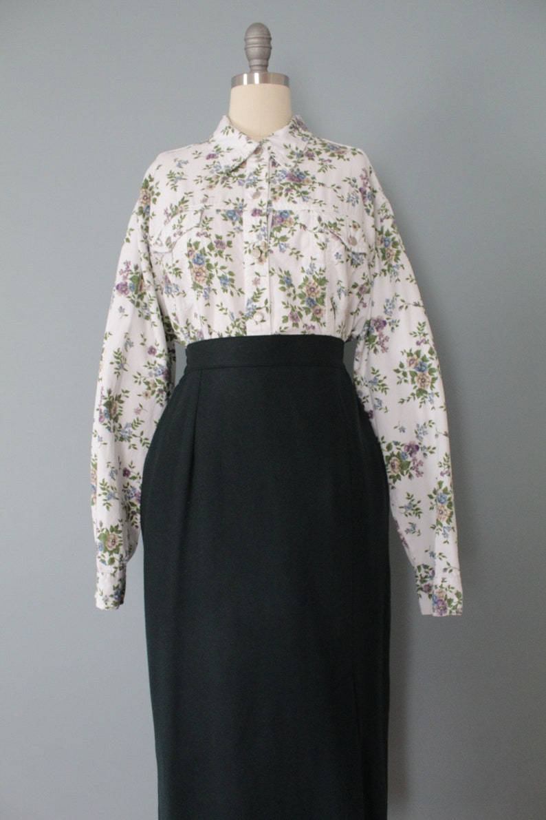1990s wool maxi skirt wool maxi skirt FOREST green wool skirt