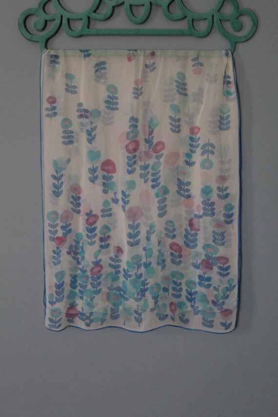 1960s silk scarf | Mod flowers scarf | sheer crep… - image 8