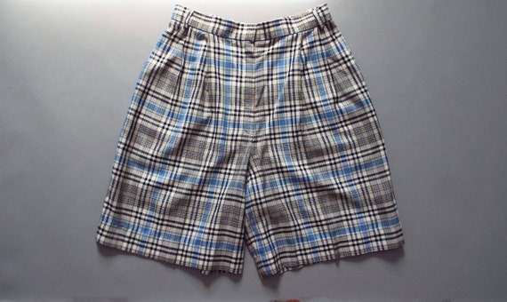 PASTEL plaid linen shorts