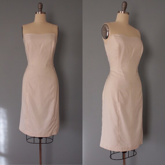 IVORY silk strapless dress | corset silk dress | b