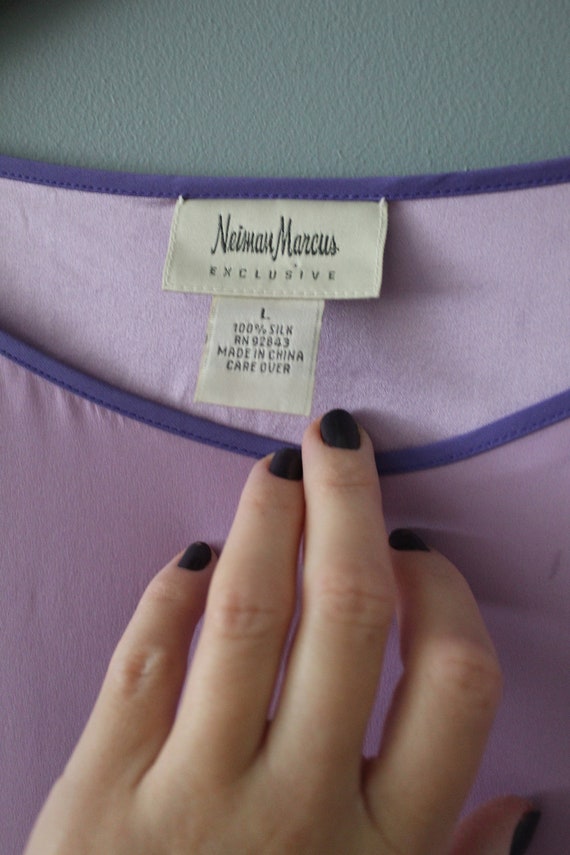 LILAC silk blouse | Neiman Marcus silk top | two … - image 8