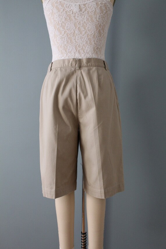 tan beige culotte shorts | straight high waisted … - image 10