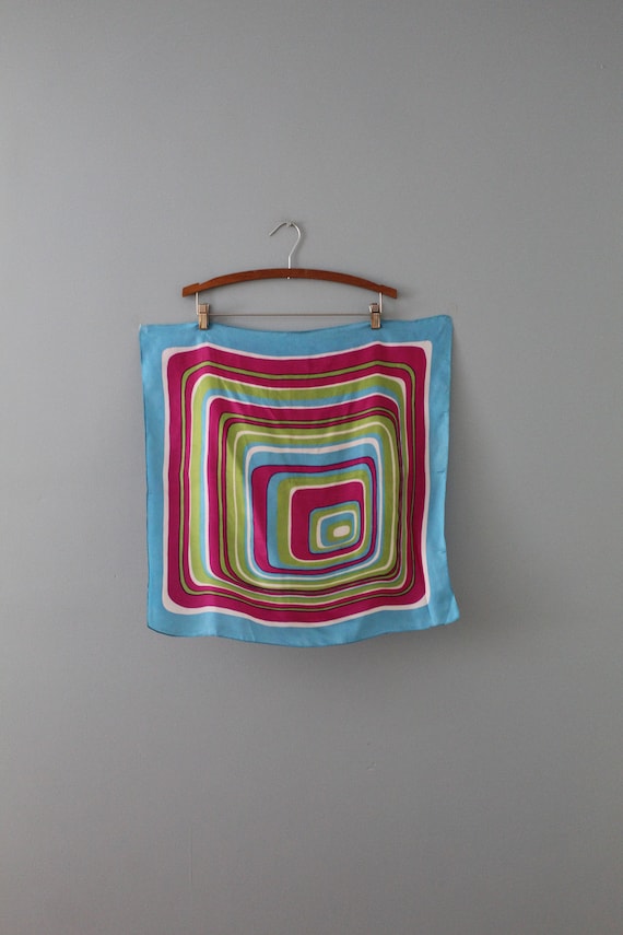 PSYCHEDELIC silk mod square scarf