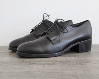 black leather oxfords shoes