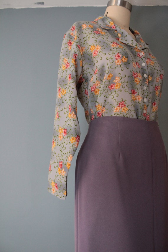 botanical swirl blouse | 90s Laura Tyler cropped … - image 5