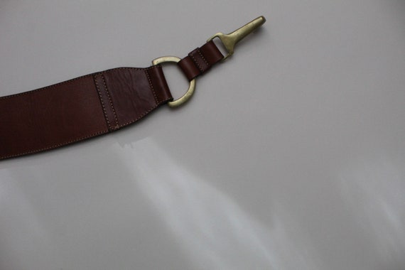 HEAVY BRASS saddle belt | chestnut leather wide c… - image 9