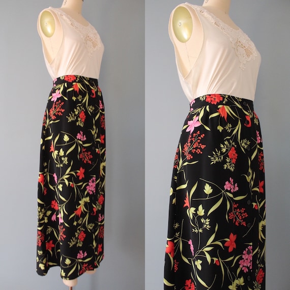 botanical maxi skirt | wildflower print maxi skirt | spring blossom prairie skirt View 2