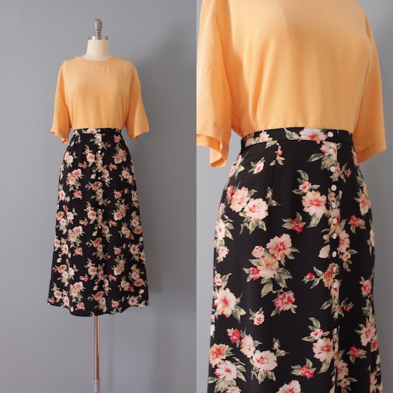 BOTANICAl flared skirt | button down maxi skirt |