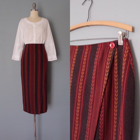 WHEAT ornament wrap skirt | 1990s The Limited skir