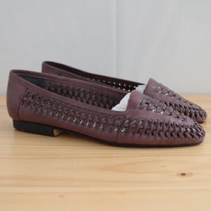 GRAPE leather flats | woven braided flats | 90s loafers ballet shoes