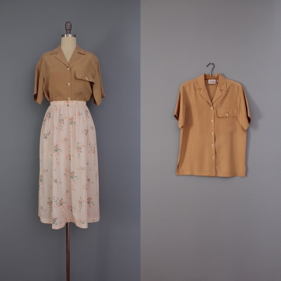 ALMOND silk blouse