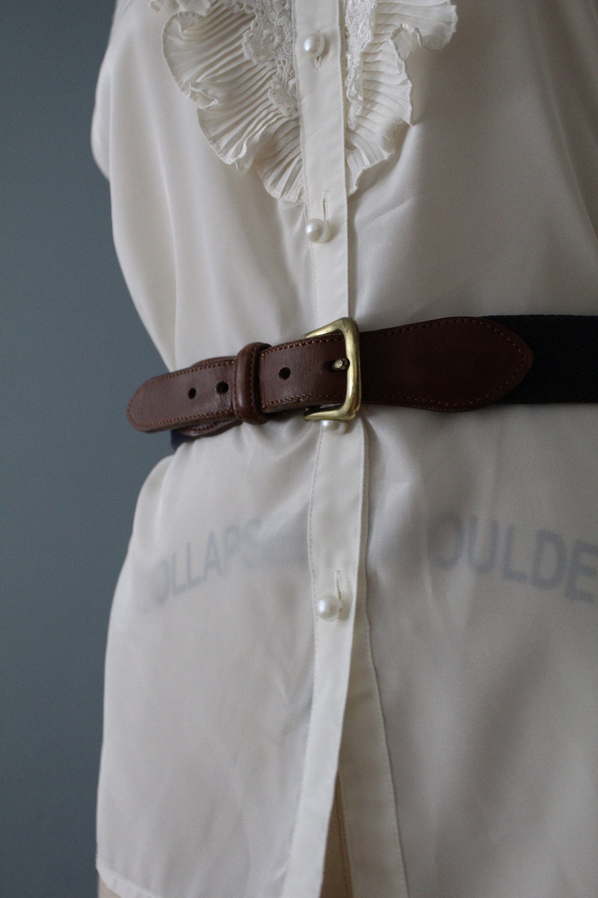 Coach Vintage Navy Leather Belt Vintage Navy Leather Vintage Coach Belt With Brass Buckle  main image 4