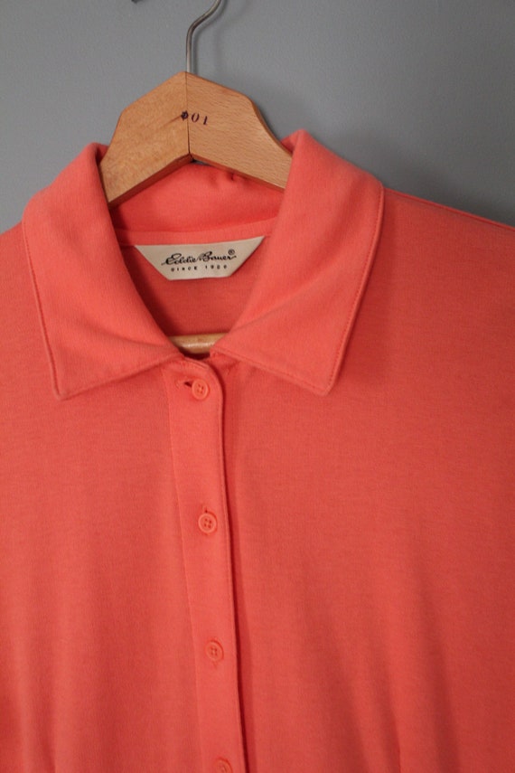 CORAL pink mini dress | Eddie Bauer soft cotton d… - image 7