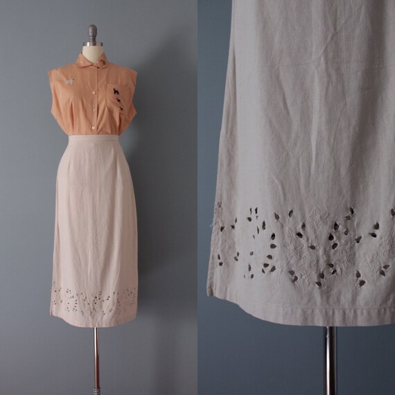 CUT OUT linen skirt | French Countryside skirt | l