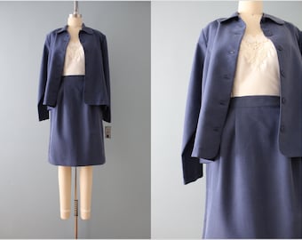 OCEAN blue blazer suit | nwt skirt suit | cropped blazer and skirt suit