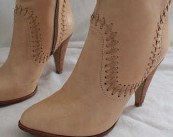 ALMOND boho high heel boots