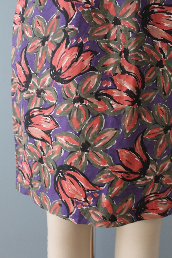 TULIP print mini skirt | rouge pink tulips skirt … - image 6