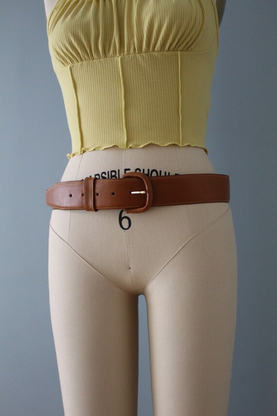 CARAMEL leather belt | bohemian wide leather belt… - image 4