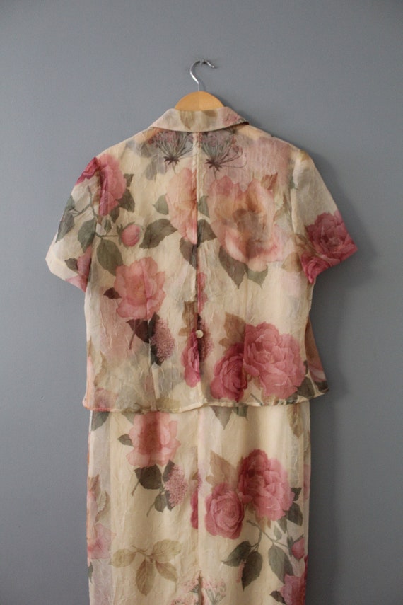 PASTEL dress and blouse set | pastel roses plisse… - image 8