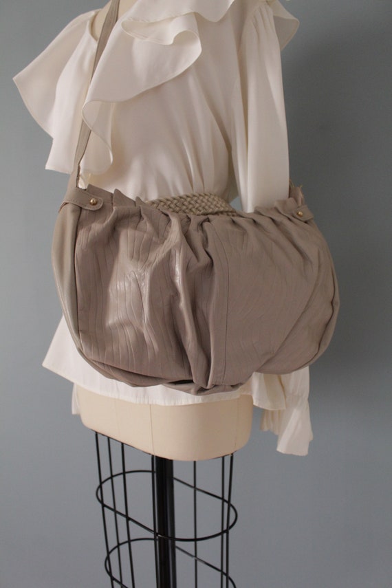 CLOUDY gray bag | scrunched leather bag | Contessa
