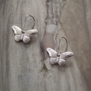 TINY MOTHS dangle drop earrings | Botanical Woodland Forestry whimsical moth earrings | gift for her | cottagecore moth earrings