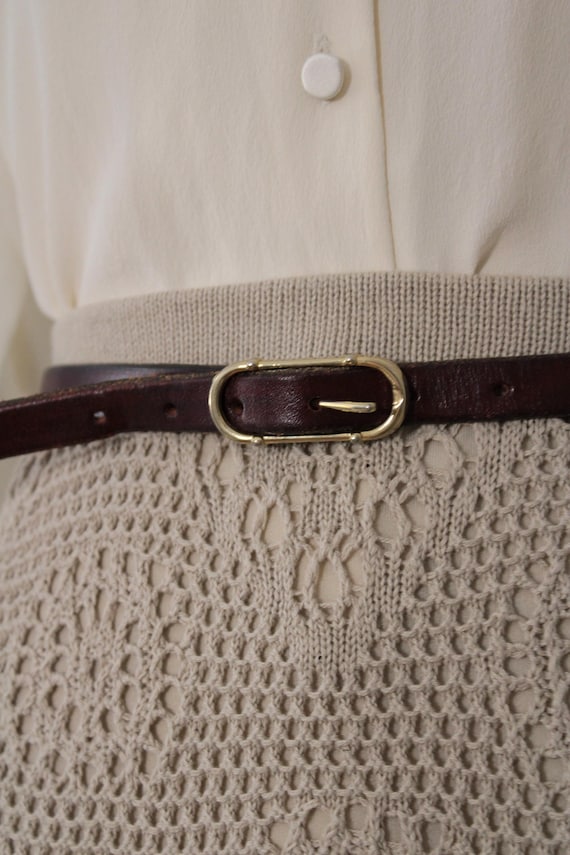 70s Boho Mahogany Leather belt