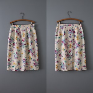 BOTANICAL midi skirt 1970s cottage core botanical skirt botanical aline midi skirt image 5