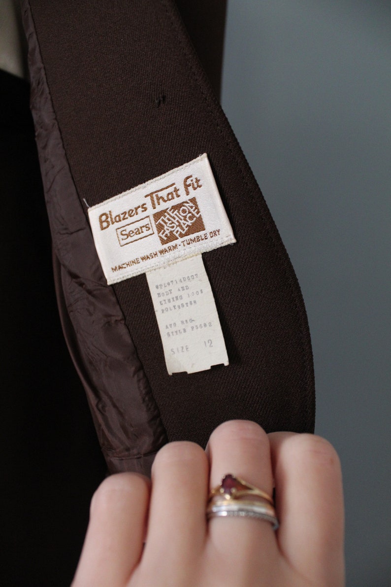 WALNUT Brown Skirt Suit 1970s Sears Skirt and Blazer Set Etsy