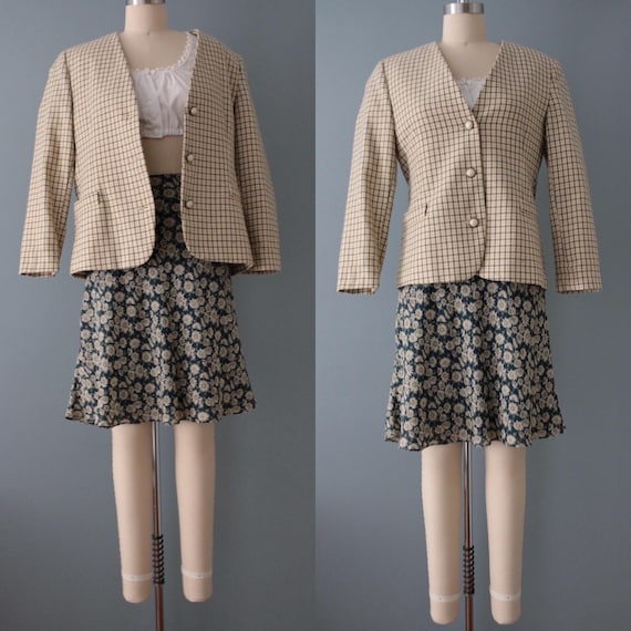 Checkered Wool jacket | Structured Wool blazer | … - image 6