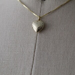 Victorian Heart locket necklace | romantic poet embossed locket necklace | 925 box chain necklace